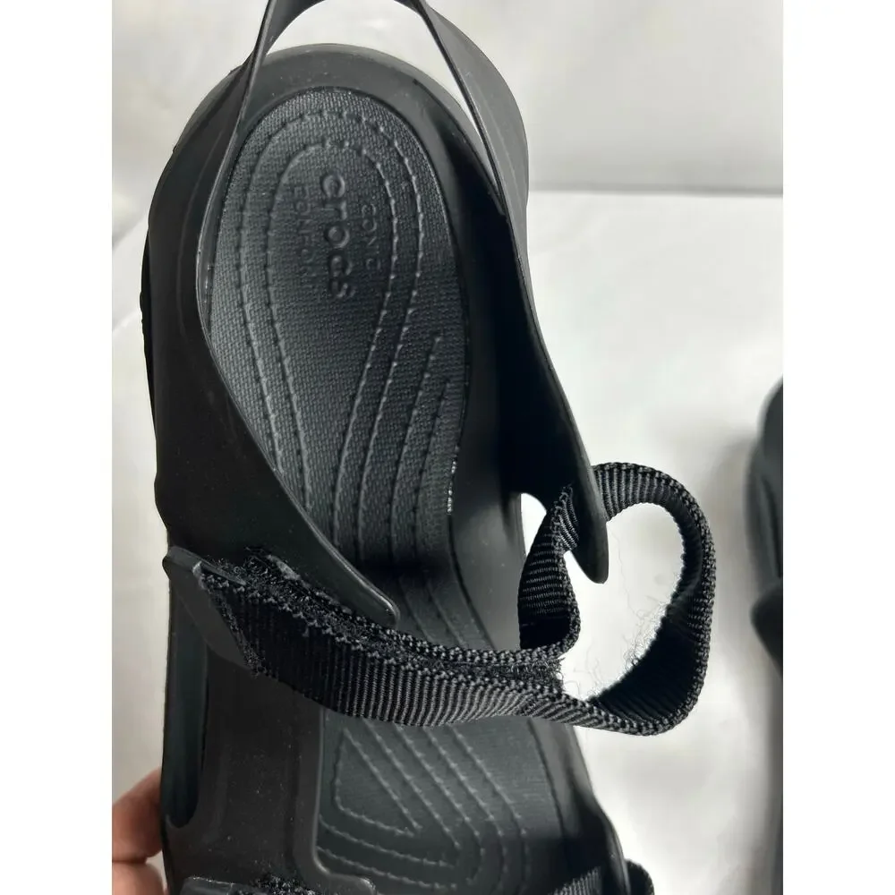 NWOT Crocs Swiftwater Expedition Sandal Shoes Strap  Black Rubber  men Size 11 M